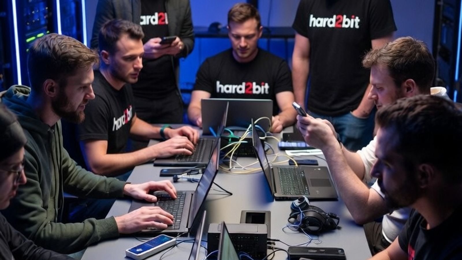 Hard2bit team working in operations room